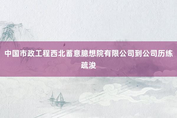 中国市政工程西北蓄意臆想院有限公司到公司历练疏浚